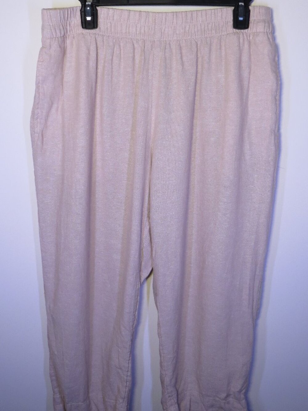 Old Navy High Rise Straight Linen Blend Pull-On Pants Beige | Size L